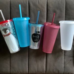 Colorful Plastic Tumblers Set